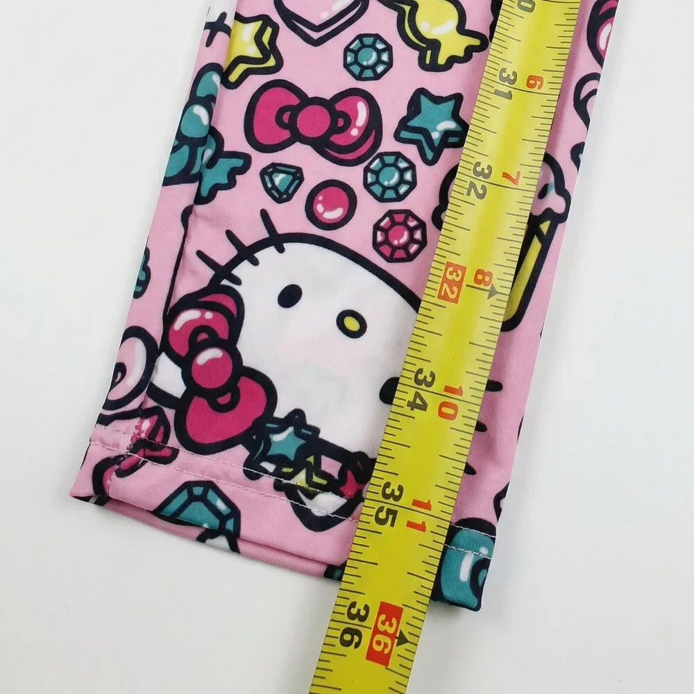 Hello Kitty Sweet Treats Pink Sanrio Leggings Gems Ice Cream Size M - Picture 4 of 4